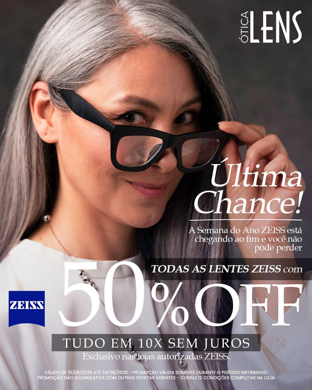 Todas as lentes Zeiss com 50% Off