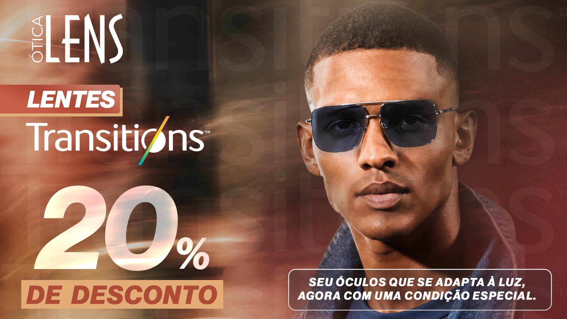 Lentes Transitions com 20% de desconto Lentes Transitions com 20% de desconto